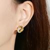 Swirl Wave Stud Earrings for Women Elegant Gold Tone Paved Stone Earrings for Daily and Special Occasions