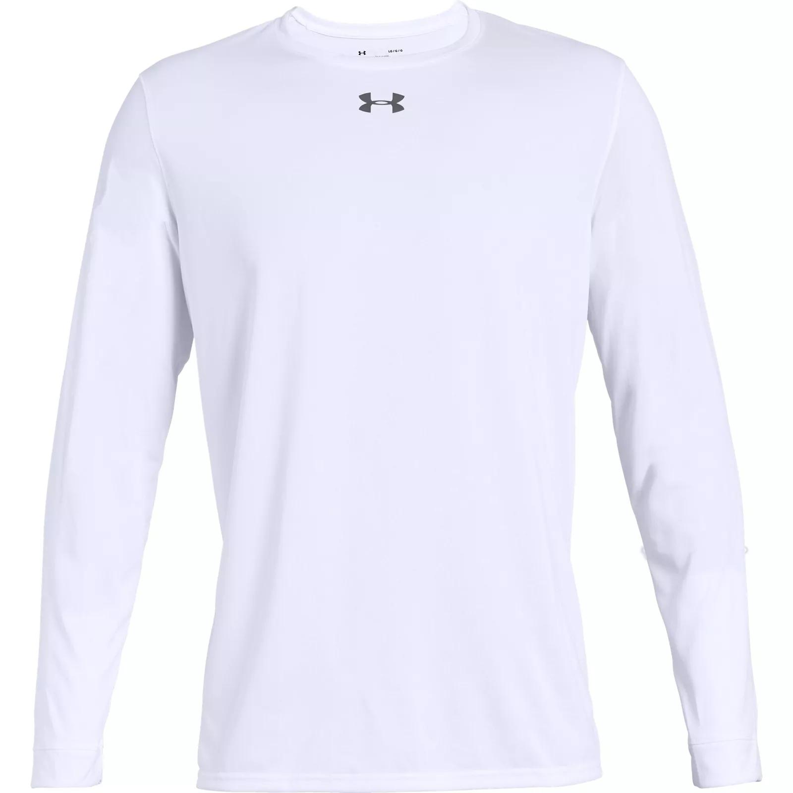 

Under Armour Однотонная футболка с круглым вырезом и длинным рукавом для мужчин, цвет белый 1305776-100 XXL