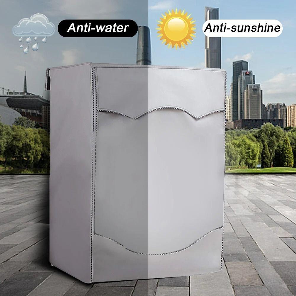 New Thicker Washing Machine Cover Oxford Silver Waterproof Cover With Roll Edge Dust Proof Cover For Front Loading Machine