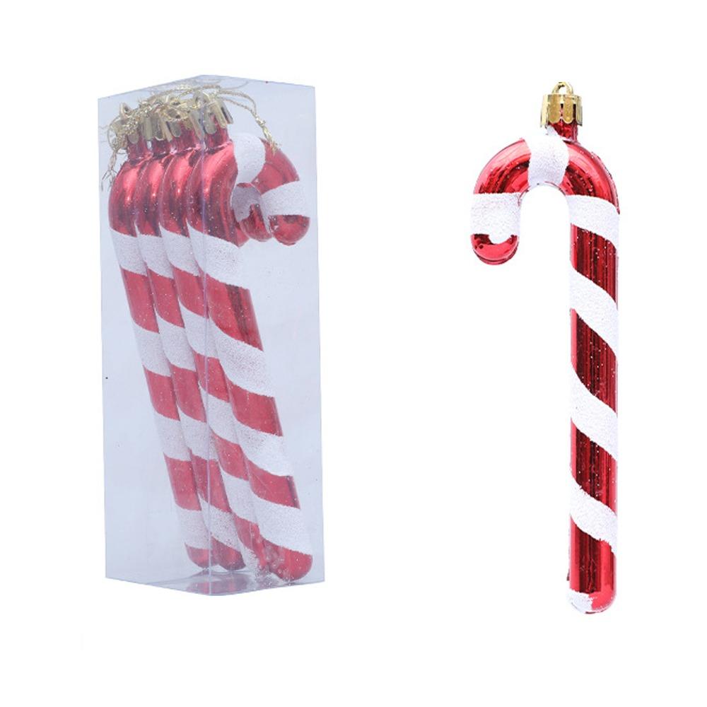 4pcs Shatterproof Lollipop Cane Pendant Plastic Christmas Tree Pendant  Merry Christmas Decoration