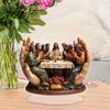 Christian Christmas Decor 2D Last Supper Acrylic Sign with Base Religious Christmas Ornaments for Desk Shelf Mantel Windowsill Table Home Holiday