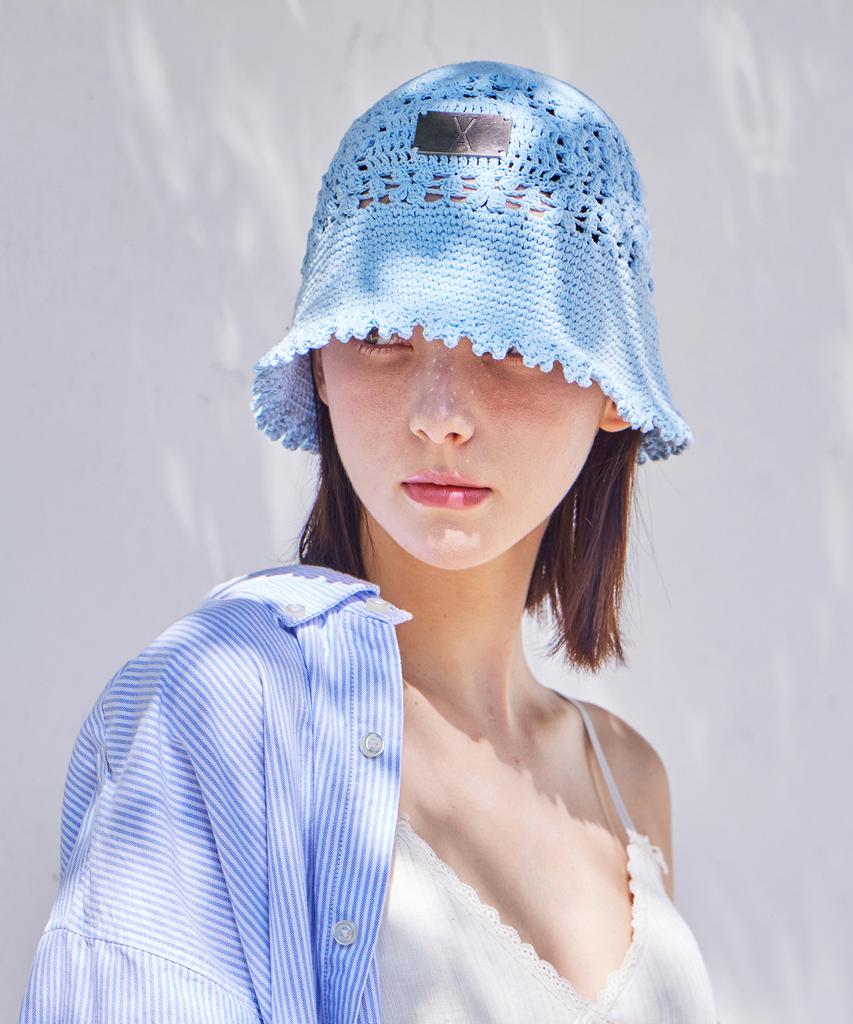 Bajal Va Plate Crochet Bucket Hat Sky