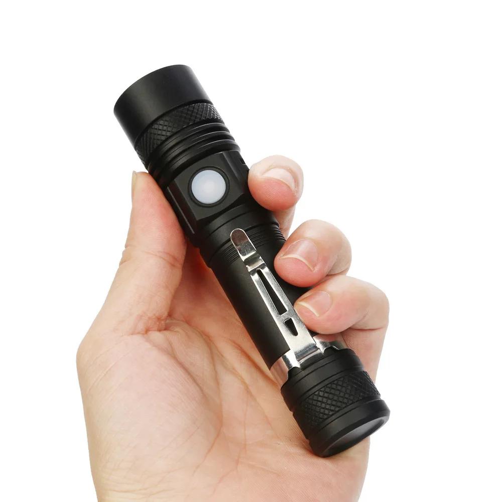 Ultra Bright LED Flashlight USB Rechargeable Led Torch T6 Lanterna Bicycle Light Use18650 Battery.For Cycling Outdoors