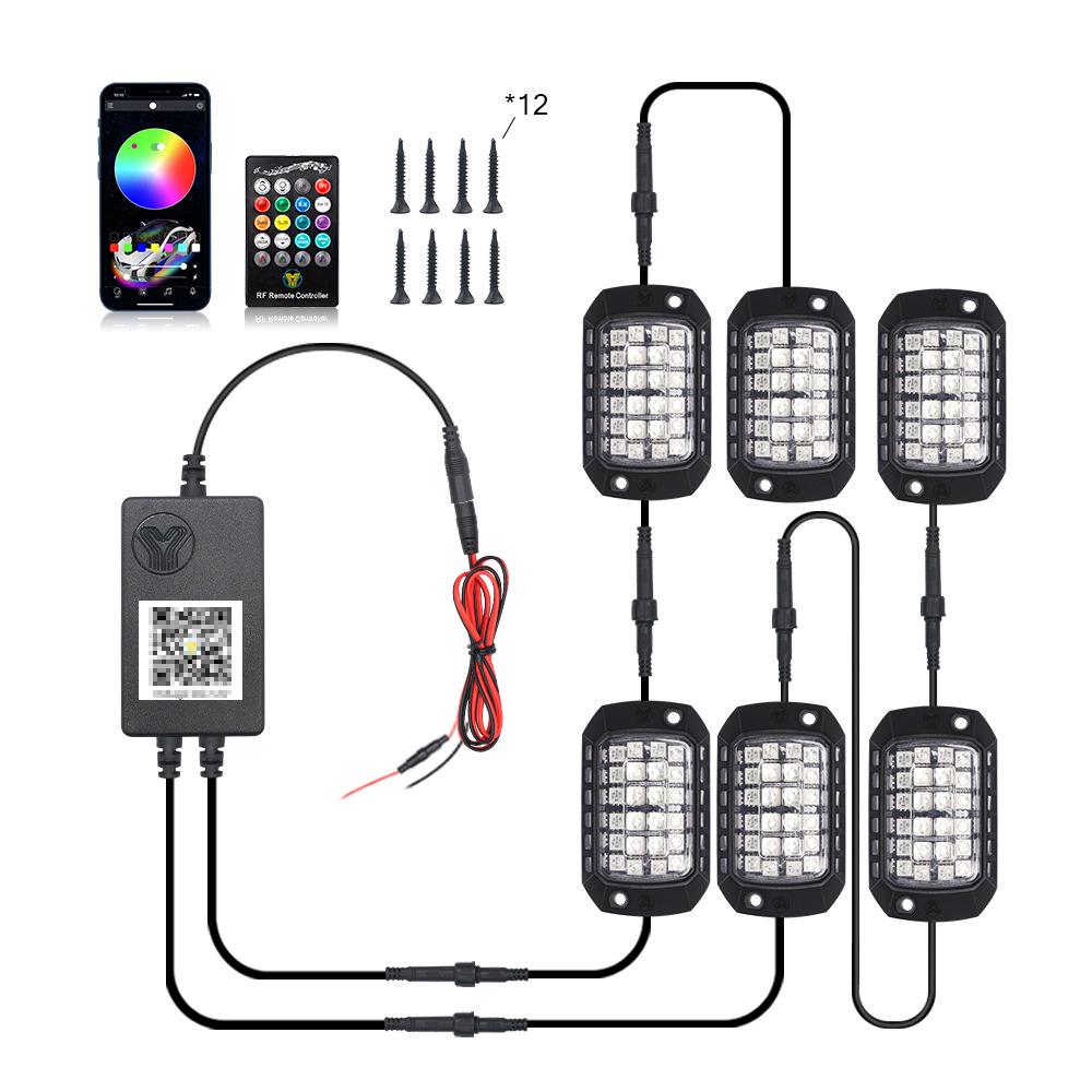 RGB LED Car Underbody Lights with 3D Lens and Music Rhythm APP Control for Off-Road Vehicles