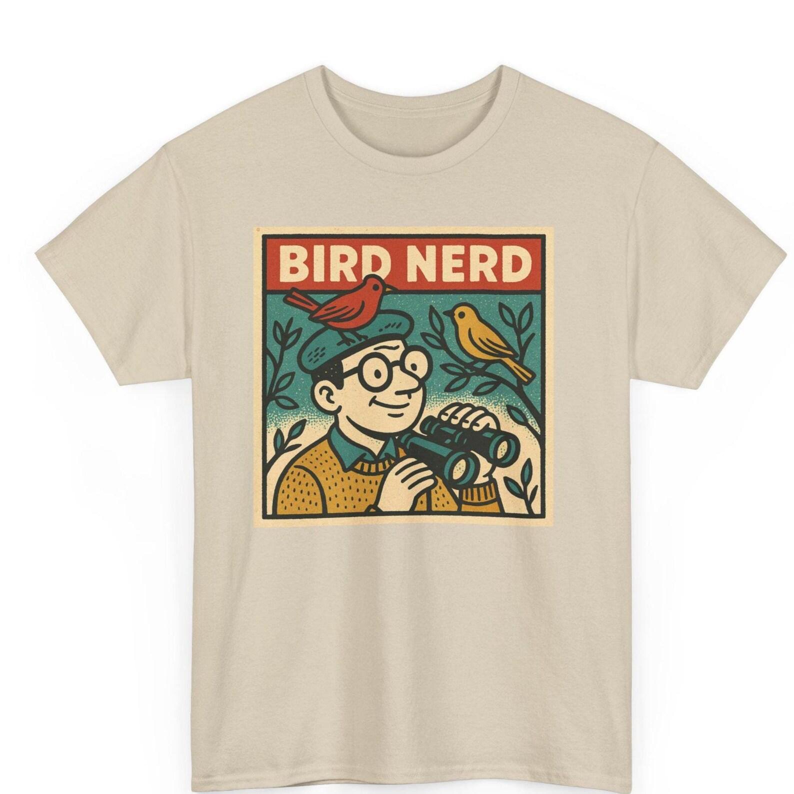 Bird Nerd T-Shirt: Retro Comic Birdwatcher Graphic Tee 3XL