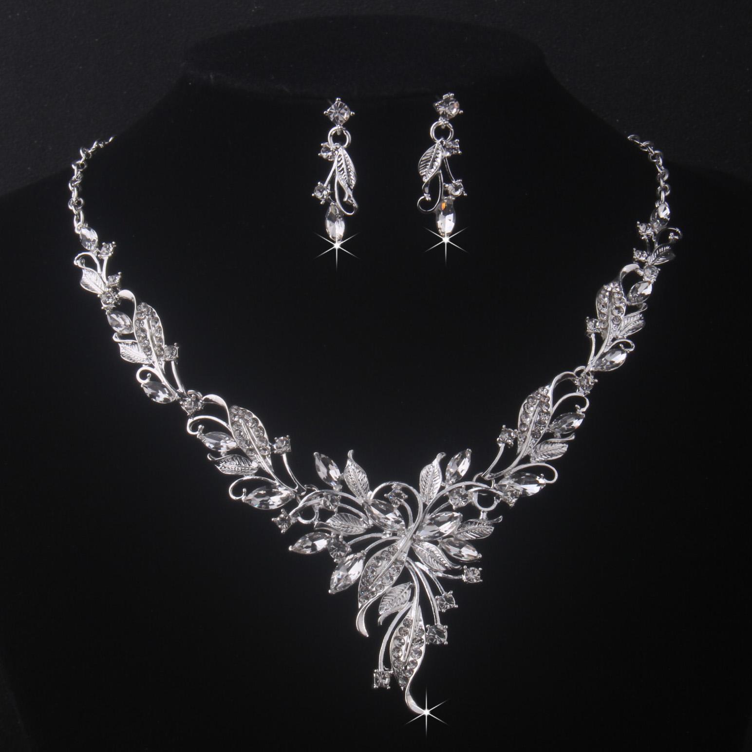 High End and Elegant Bridal Accessories, Wedding Necklace+pair of Earrings Set, Bridal Accessories, Wedding Dress, Evening Party