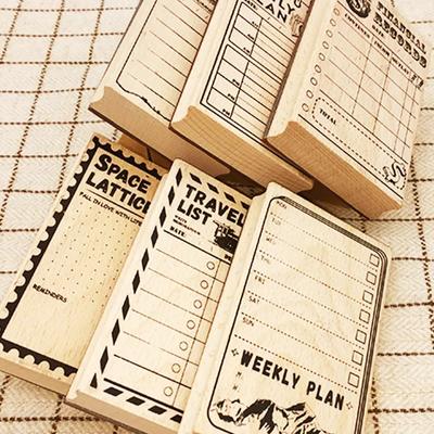 1PCS Digital Time Calendar Symbol Wooden Rubber Stamp Kids DIY Handmade Scrapbook Photo Album, Students Stamp Arts, Crafts Gifts