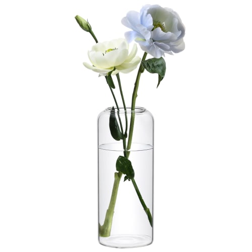 ComSaf Glass Vase, Transparent, Stylish, Scandinavian Design, Perfect for Living Rooms, Bedrooms, and Offices, Ideal for Hydroponics, Arranged Flowers