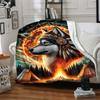 1PC Wolf Spirit Print Blanket, Soft Throw Blanket - Warm & Cozy for Couch, Bed, Office, and Travel Yy250912182