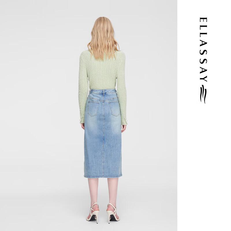 ELLASSAY Retro Straight Denim Skirt