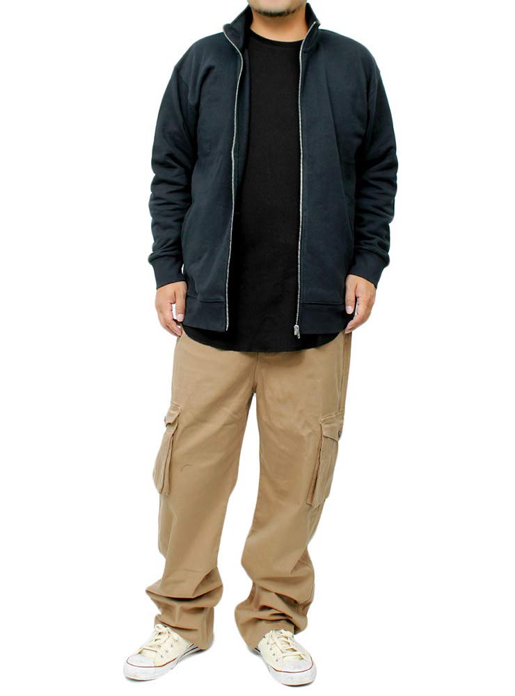 HLEMMUSEUM Široké džínové cargo kalhoty s elastickým pasem béžové pánské pas, 4L, (Chino)