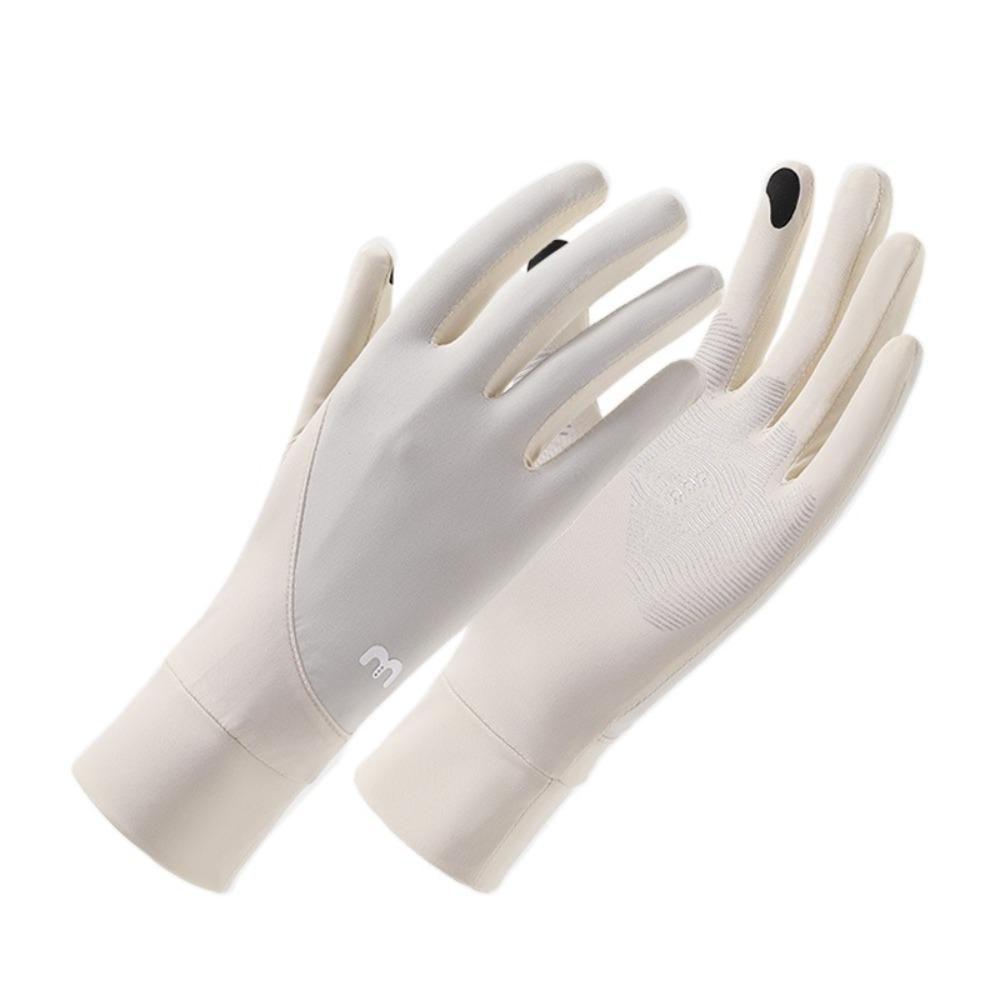 Touch Screen Sunscreen Gloves Anti-UV Driving Mittens New Ice Silk Gloves  Women Men
