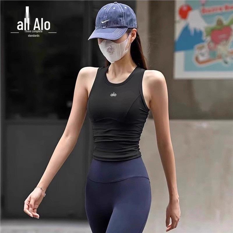 US ALO Yoga Wolkenartige Sportweste mit Brustpolstern für Laufen, Fitness und Yoga