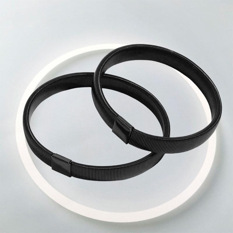 Unisex Adjustable Metal Spring Bangle Bracelet - Non-Slip Elastic Cuff Armlet