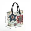  Boho Floral Star Print Tote Bag Fashion Large Capacity Casual Shoulder Handbag for Daily Use