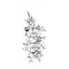 Sexy Black Large Snake Flower Fake Tattoo Stickers For Women Dot Rose Peony Temporary Tattoos Diy Water Transfer Tatoos Girls