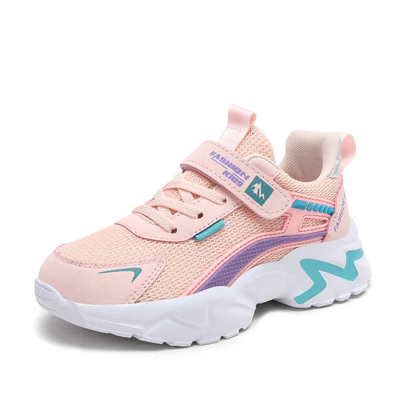 Kids Casual Pink Girls Shoes Breathable Mesh Sneakers Summer Student Fashion Lightweight Children Boys Sport Walking Footwear