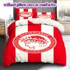 Olympiacos F.C Pattern Bedding Quilt Set Quilt Cover Pillowcase Home Decoration Birthday Gift (1 * duvet cover + 2 * pillowcase, without core)
