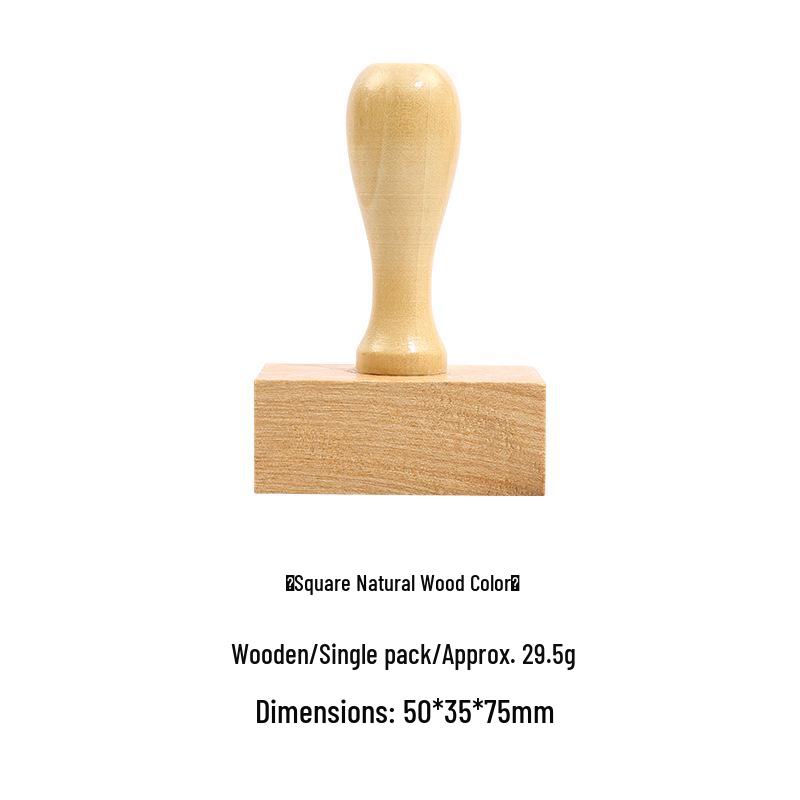 Wooden Handle Rubber Stamp for DIY Journaling