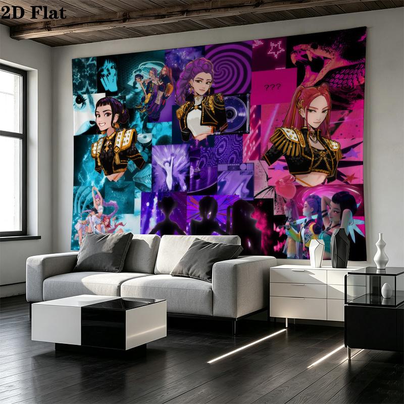 K-Pop Shadow Legends Wall Tapestry Aesthetic Wall Hanging Printed Fabric Blanket Decorative Tapestries for Bedroom Living Room Home Decor