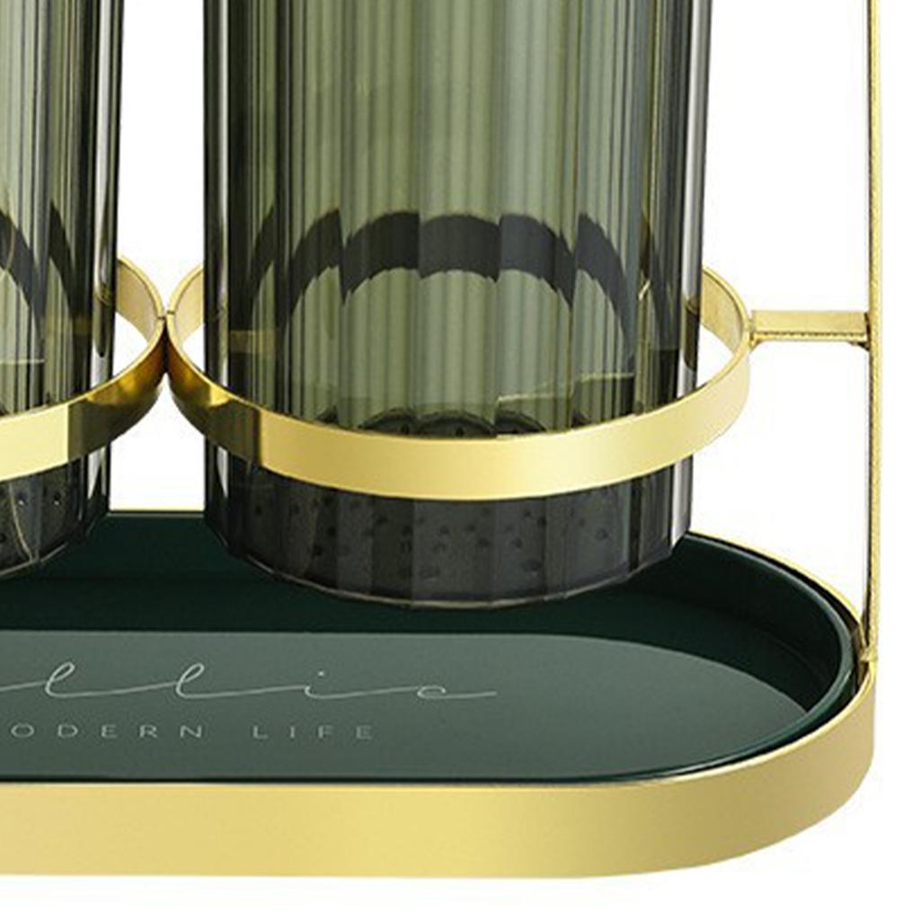 Chopsticks Drying Holder Iron PET Transparent Chopsticks Drying Caddy for Spoons Kitchen Green Gold