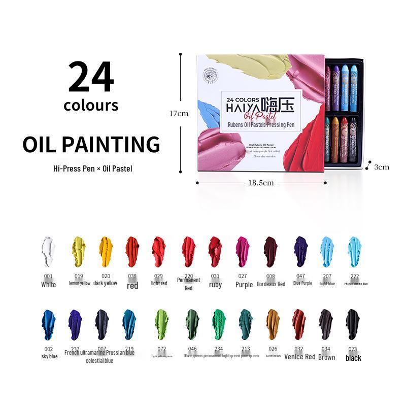 Rubens Washable Oil Pastels for Children: Soft Crayons in 24, 36 Heavy, and 48 Macaron Colors