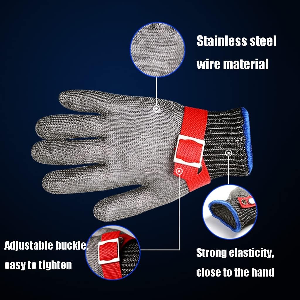 Cut Resistant Glove Adjustable Metal Cut Resistant Gloves, Suitable for Slaughter, Food Processing, Oyster Removal, Common for Both Left and Right