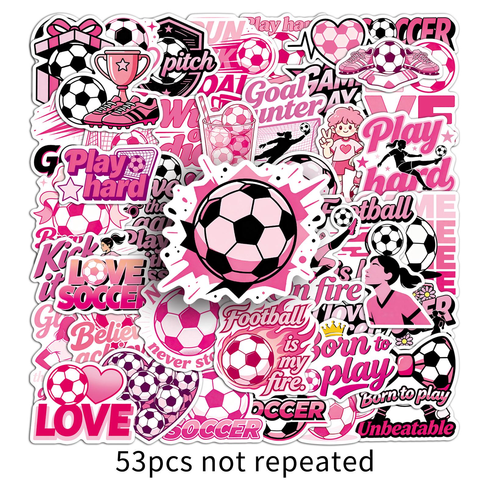 53 Original Pink World Cup Waterproof Football Stickers - Girly Heart DIY Decoration