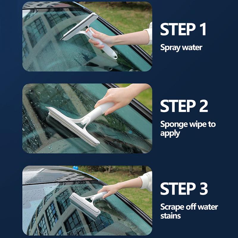 3 In 1 Glass Cleaning with Spray Bottle Wipe Shower Screen Clean Window Cleaning Tool Multi-Purpose Door Car Windshield Cleaner