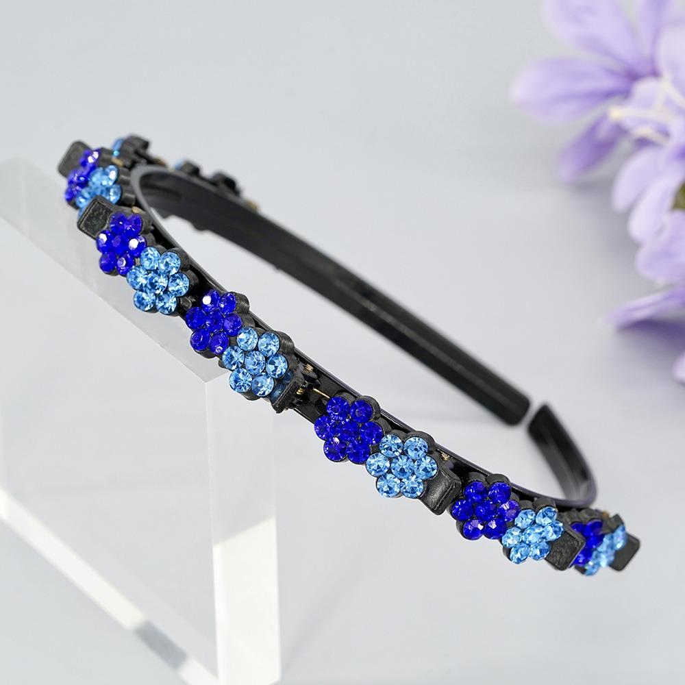 Pflaumenblüten Strass Pony Clip Stirnband Elegant Glänzend Blume Haarreif Vier Jahreszeiten