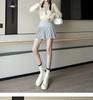 Women's High-Waist Pleated Wool Skirt - Spicy American Style for Autumn/Winter