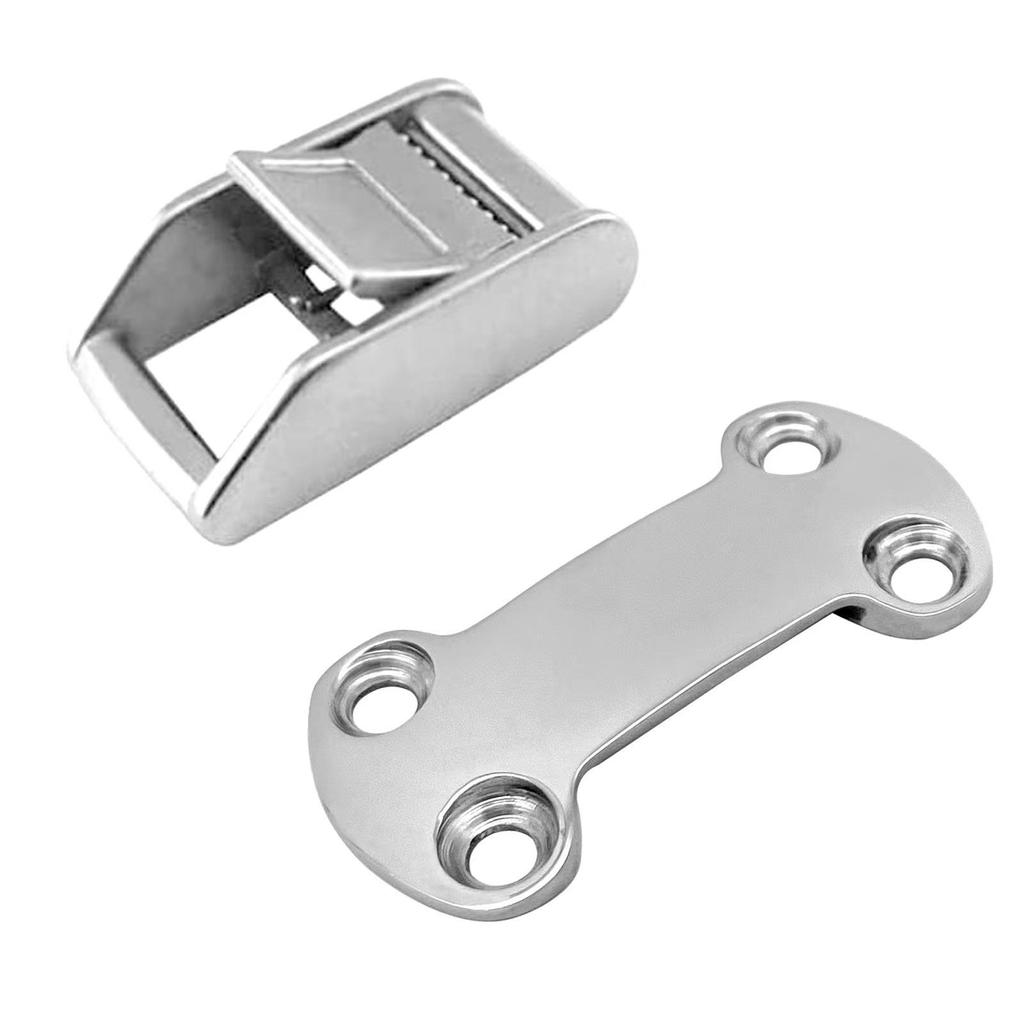 "Stainless Steel 304 Adjustable Tension Buckle and Binding Plate for Marine Yacht Accessories."