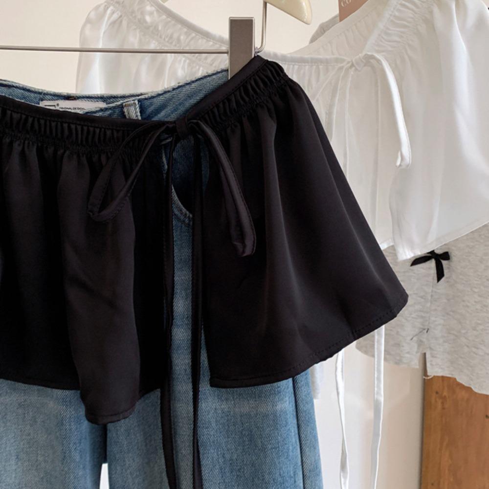 Shirt Extender Lace Up Hip Scarf Hip-hop Ruffled Edge Waistband Layer Outfits Skirt Jeans Decor