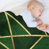 Grün-Gold-Stein Geometrische Überwurfdecke Stilvolle Sofadecke für Zuhause Wohnzimmer