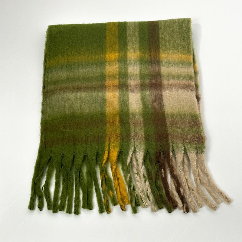 

Winter new high-end thickened warm scarf women s winter scarf imitation cashmere scarf scarf shawl 220 армия зеленый