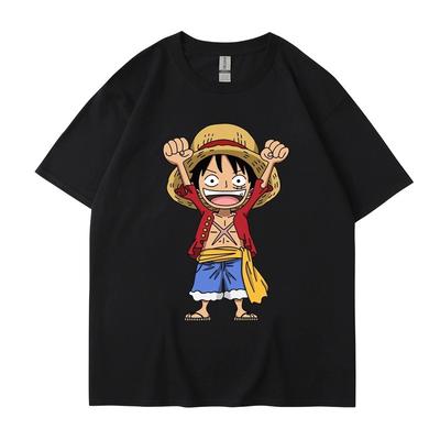 ONE PIECE Anime LUFFY Tshirt Summer Short Sleeve Tee Shirt Cartoon T Shirt Fitness Tops