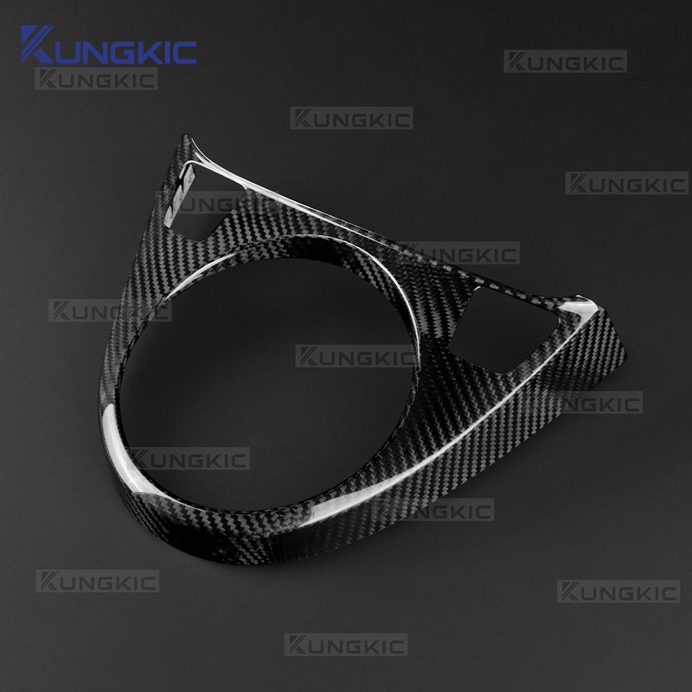 For Abarth 595/695/Fiat 500 C 2012-2015 Fiat 500 2008-2015 Real Hard Dry Carbon Fiber Sticker LHD RHD AT/MT Car Gear Shift Trim