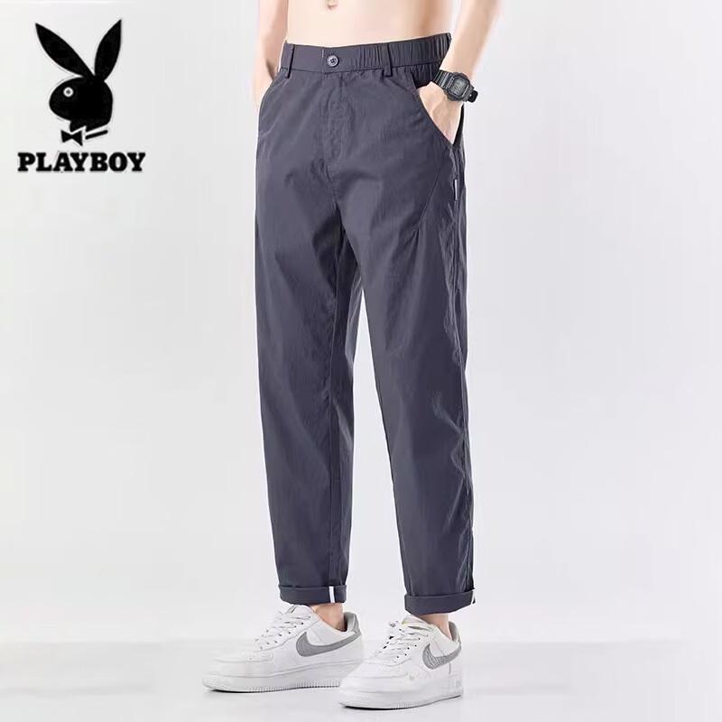 Playboy Men s Ice Silk Casual Straight Pants 34
