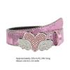Adult Full Sequins Waist Belt for Dress Waist Belt Rhinestones Heart&Wing Buckle Thin Waist Belt Female Delicate Belt