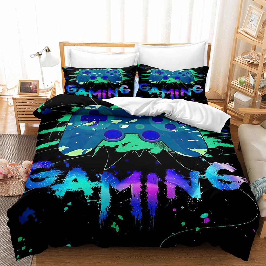 3D Printing Boy's Room Bedding Set Game Handle Duvet Cover 2/3 Pieces AU140 * 210 Full Size Quick Drying Easy Cleaning Home Decoration