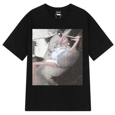 Camiseta com Foto de Aitana Singer para Homens e Mulheres Verão Manga Curta Algodão Casual Oversized Camisetas Retro Harajuku