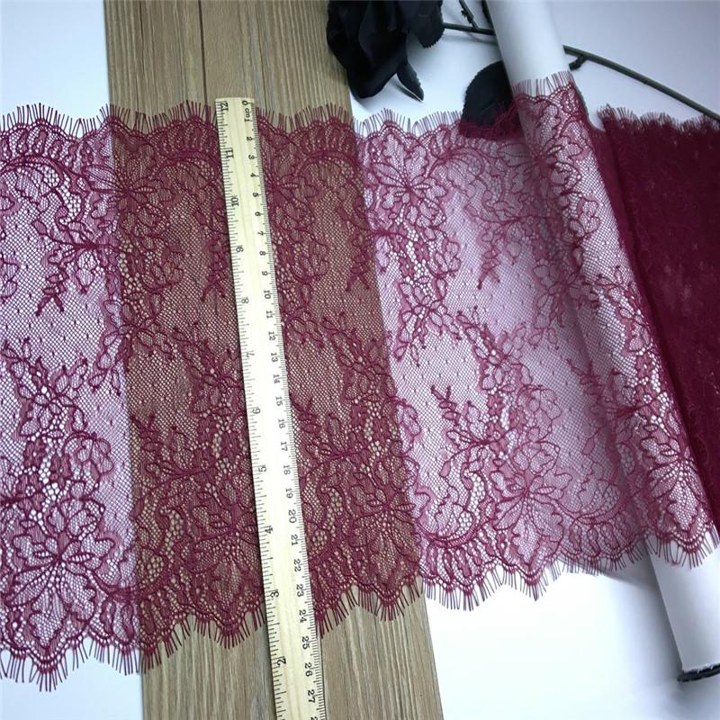 (6 Colors) 3 Meters French Chantilly Fabric Lace, Non-stretch Eyelash Lace Fabric for Lingerie, Underwear, Dress, Home decor, Crafting