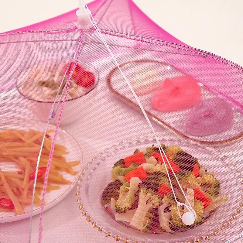 1PC Folding Food Mesh Cover Tent Home Table Meal Vegetable Fruit Umbrella Breathable Insect-proof Food Cover Net