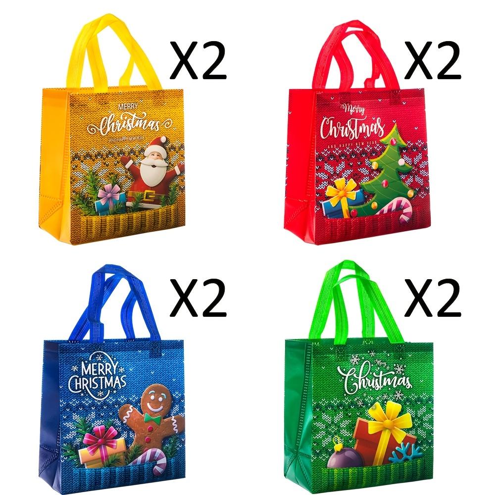 

8/32pcs, Christmas gift bag, gift packaging bag with handle, Christmas tree Santa Claus and gingerbread party hand-held gift bag 23x22x11cm