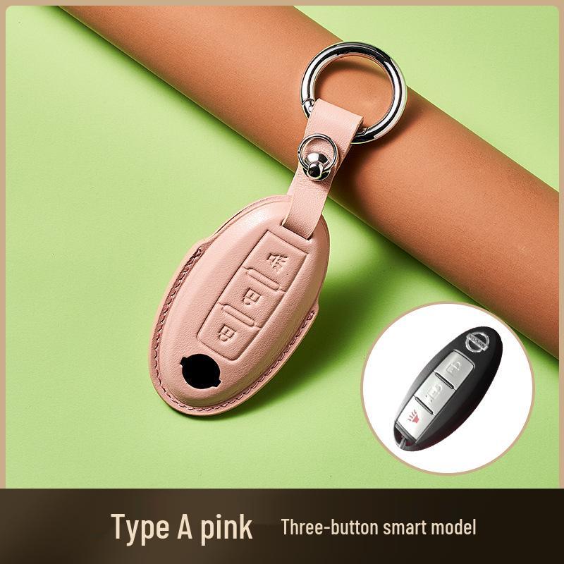 Skórzany Etui na Klucze ze Skóry Wyprawianej Roślinnie dla Nowego Kluczyka Samochodowego Sylphy Murano, Ręcznie Robiony Wzór Klamry dla Mężczyzn