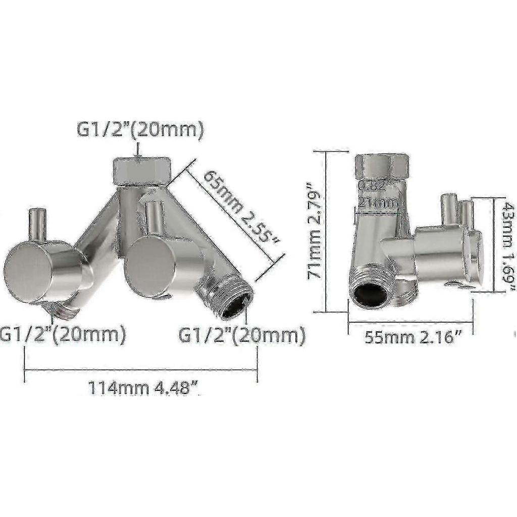 Brass Diverter Valve Shower Shut-off Valve 2-way Y Splitter 1/2 Inch For Shower Hose And Shower Head