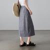 SOFSIL Women's French Retro Plaid Slit Skirt