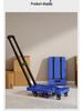 Chariot plat pliable compact à six roues pour le transport silencieux de marchandises