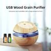 300ml Wood Grain USB Diffuser with Essential Oils, Night Light, Touch Control