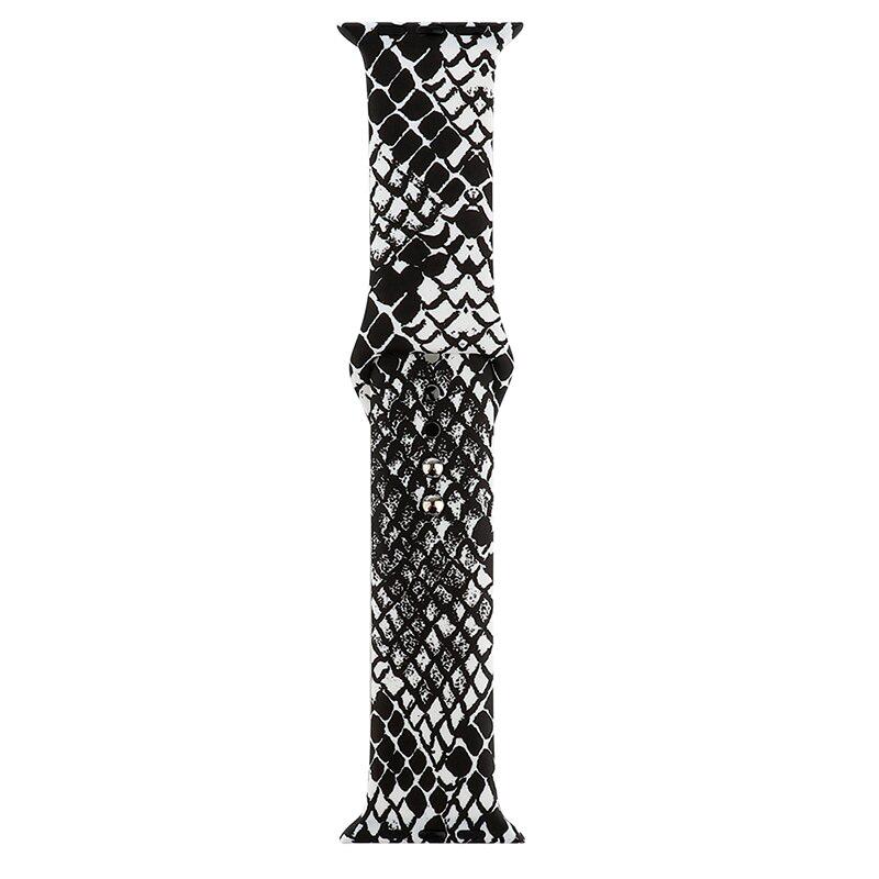 Cureaua de ceas din silicon moale pentru curele de ceas Apple 5 4 40mm 44mm Curea sport imprimata pentru curele din seria iWatch 3 2 1 38mm 42mm bratara